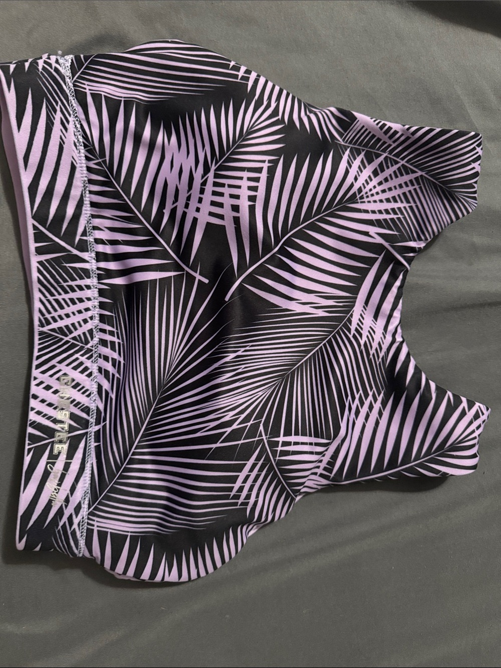 Chestee Lavender Palm Print Sports Bra